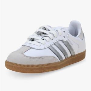 Adidas Samba White and Silver Shoes